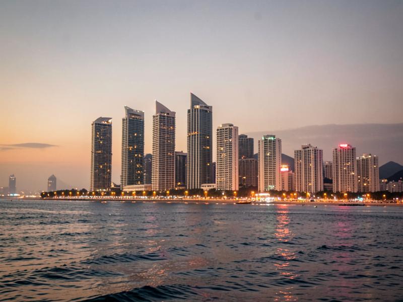 Beachfront skyline of Da Nang, Vietnam